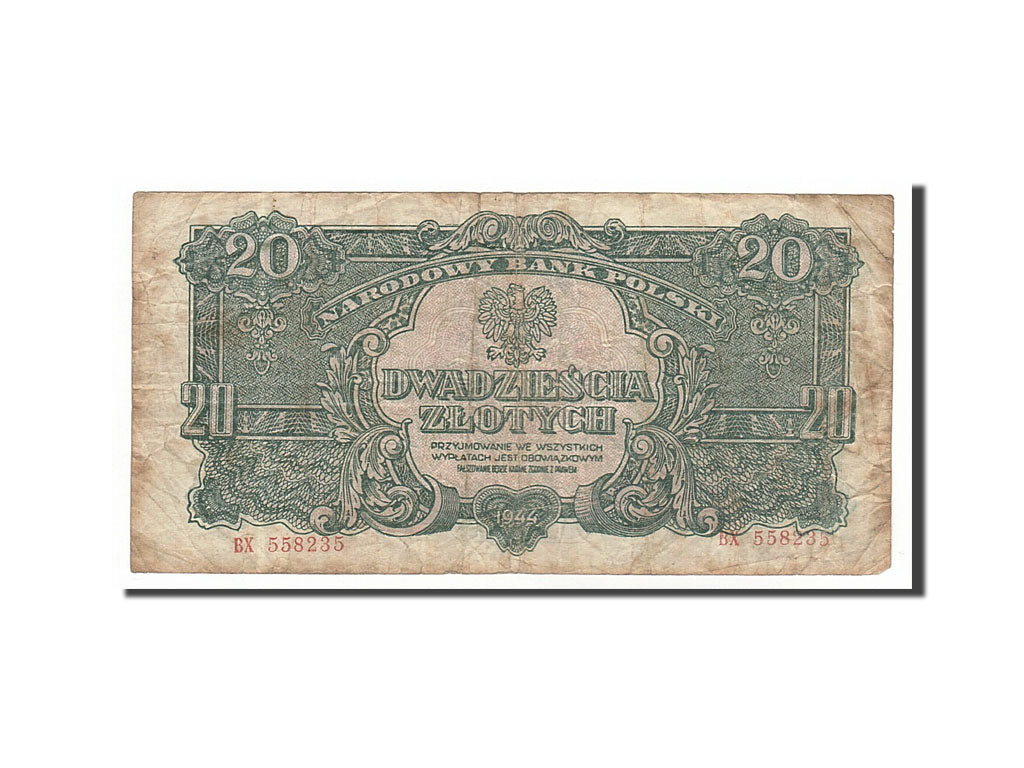 Poland, 20 Zlotych, 1944, KM #112, VF(20-25), BX558235