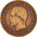 France, Napoleon III, 5 Centimes, 1853, Lille, F(12-15), Bronze, KM 777.7