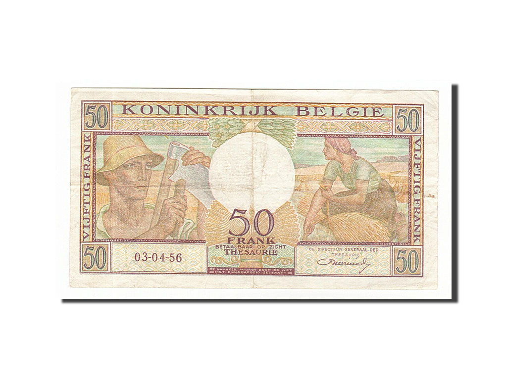 Belgium, 50 Francs, 1956, KM #133b, 1956-04-03, EF(40-45), L 05124735