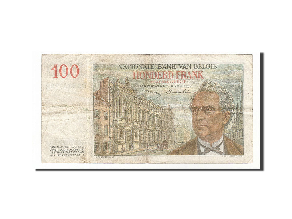 Banknote, Belgium, 100 Francs, 1952, 1952-09-16, EF(40-45)
