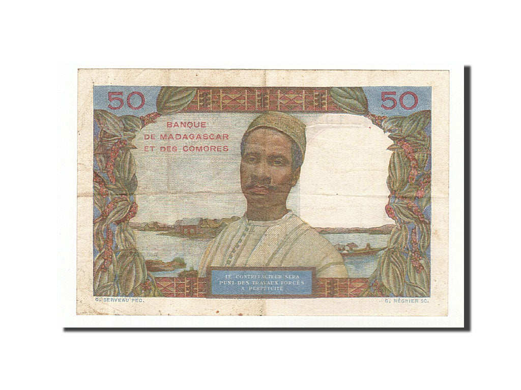 Comoros, 50 Francs, 1960, KM #2b, EF(40-45), N.2063
