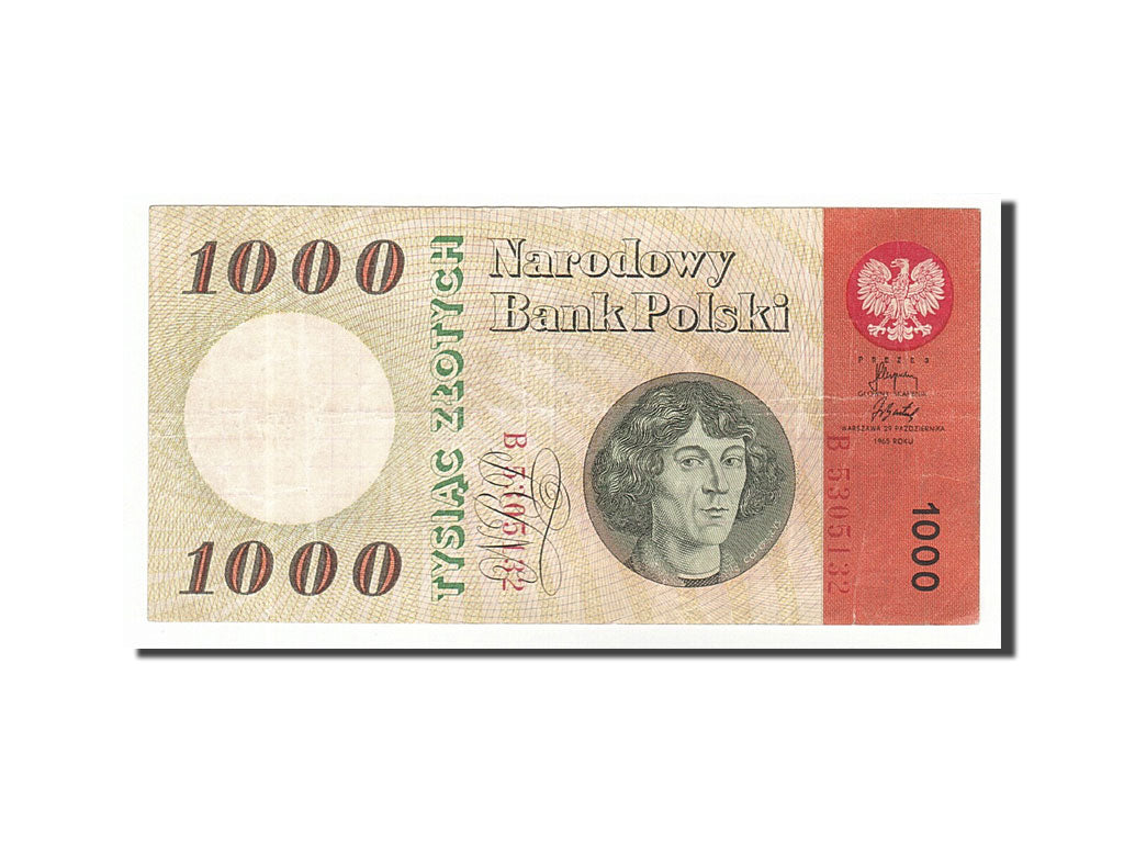 Poland, 1000 Zlotych, 1965, KM #141a, 1965-10-29, EF(40-45), B5305132