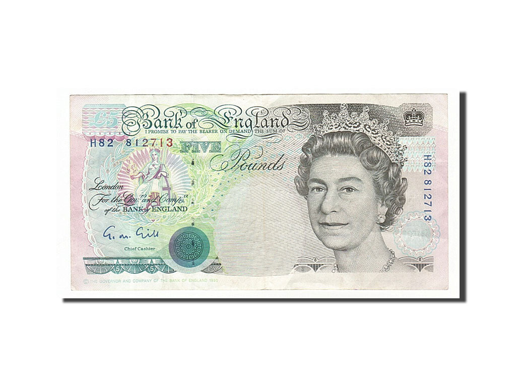 Great Britain, 5 Pounds, 1990, KM #382a, EF(40-45), H82812713
