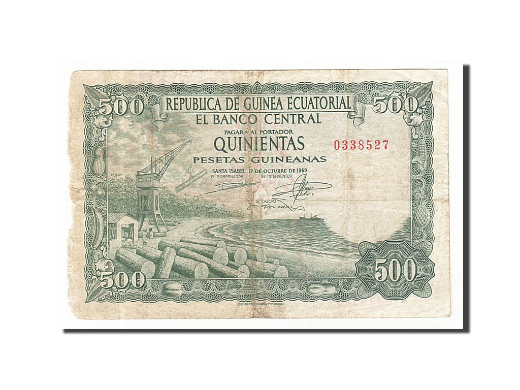 Equatorial Guinea, 500 Pesetas Guineanas, 1969, KM #2, 1969-10-12, VF(30-35),...