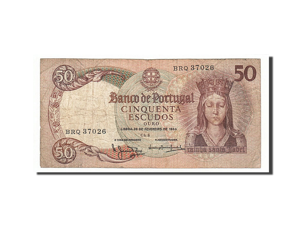 Portugal, 50 Escudos, 1964, KM #168, 1964-02-28, VF(30-35), BRQ37026