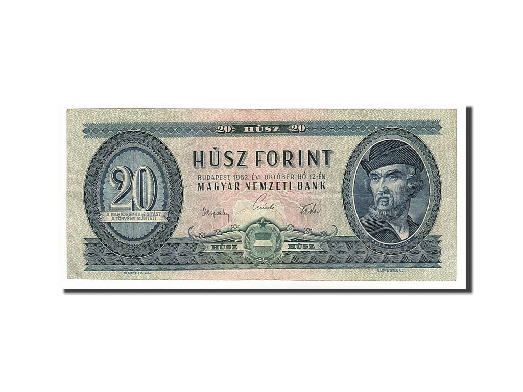 Hungary, 20 Forint, 1962, KM #169c, 1962-10-12, EF(40-45), C 210 079138