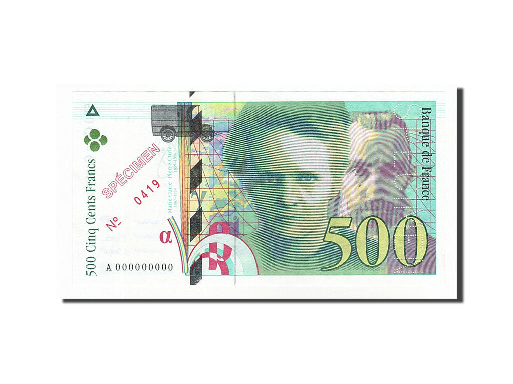 500 Francs type Pierre et Marie Curie, SPECIMEN