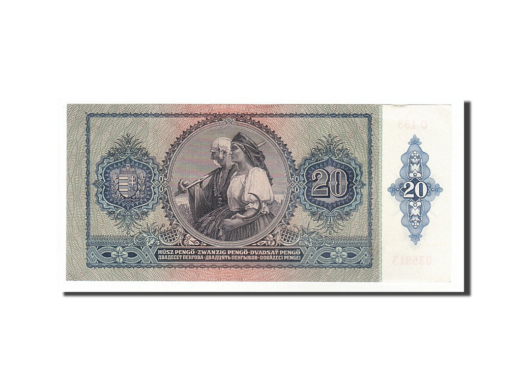 Banknote, Hungary, 20 Pengö, 1941, 1941-01-15, AU(55-58)