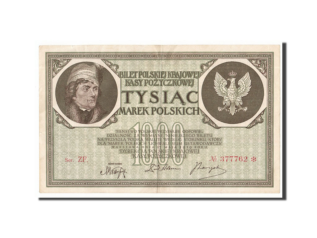 Poland, 1000 Marek, 1919, KM #22d, 1919-05-17, AU(55-58), 377762