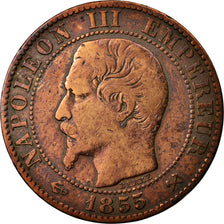Moneda, Francia, Napoleon III, Napoléon III, 5 Centimes, 1855, Rouen, BC+