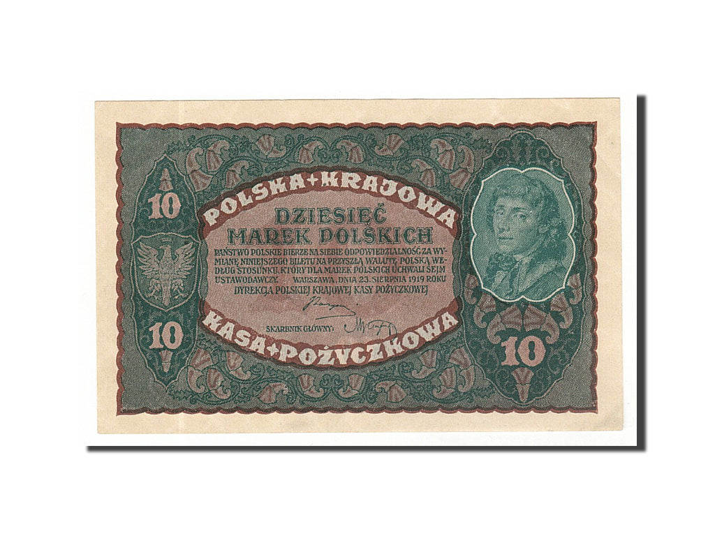 Banknote, Poland, 10 Marek, 1919, 1919-08-23, UNC(60-62)