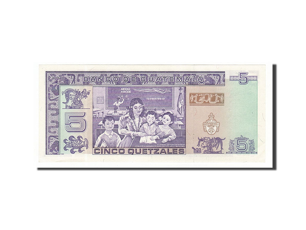 Banknote, Guatemala, 5 Quetzales, 1990, 1990-01-03, UNC(60-62)