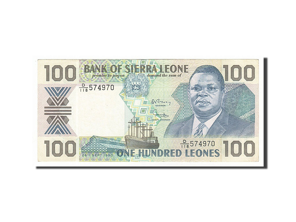 Banknote, Sierra Leone, 100 Leones, 1990, 1990-09-26, UNC(60-62)