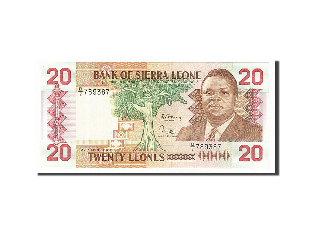 Sierra Leone, 20 Leones, 1988, KM #16, 1988-04-27, UNC(60-62), B/7 789387