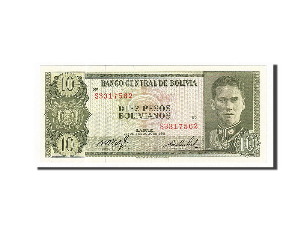 Billete, 10 Pesos Bolivianos, 1962, Bolivia, SC