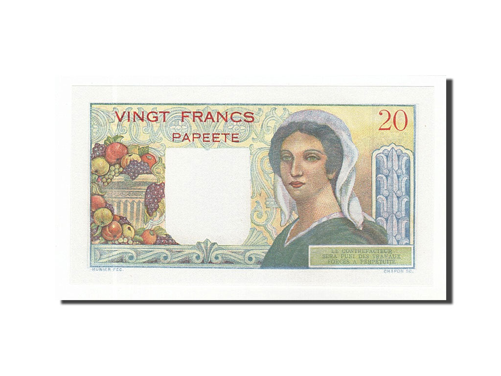 Tahiti, 20 Francs, 1951, KM #21s, UNC(65-70), O.0
