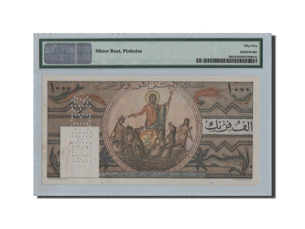 Tunisia, 1000 Francs, 1950, SPECIMEN, KM:29s, PMG AU55