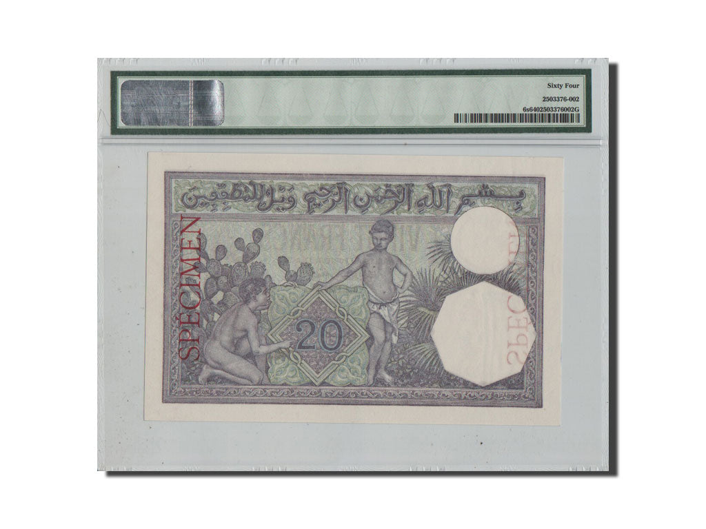 Banknote, Tunisia, 20 Francs, 1296, ND (1914-1941), graded, PMG, 2503376-002
