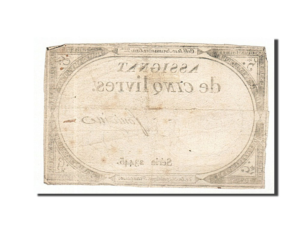 France, 5 Livres, 1793, KM #A76, 1793-10-31, VF(20-25), Lafaurie #171, France,..