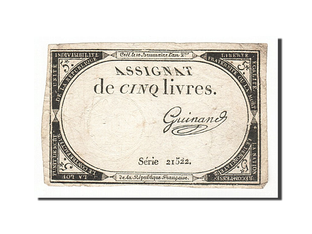 5 Livres type Domaines Nationaux, signé Guinand