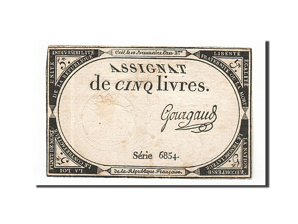 France, 5 Livres, 1793, KM #A76, 1793-10-31, VF(20-25), Lafaurie #171, France,..