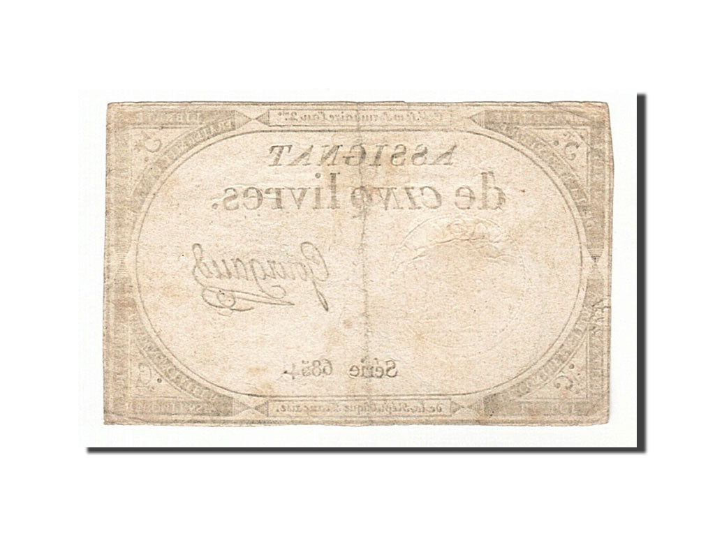 France, 5 Livres, 1793, KM #A76, 1793-10-31, VF(20-25), Lafaurie #171, France,..