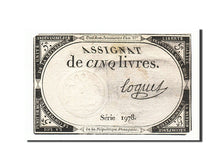 Billet, France, 5 Livres, 1793, Loquet, TB, KM:A76, Lafaurie:171