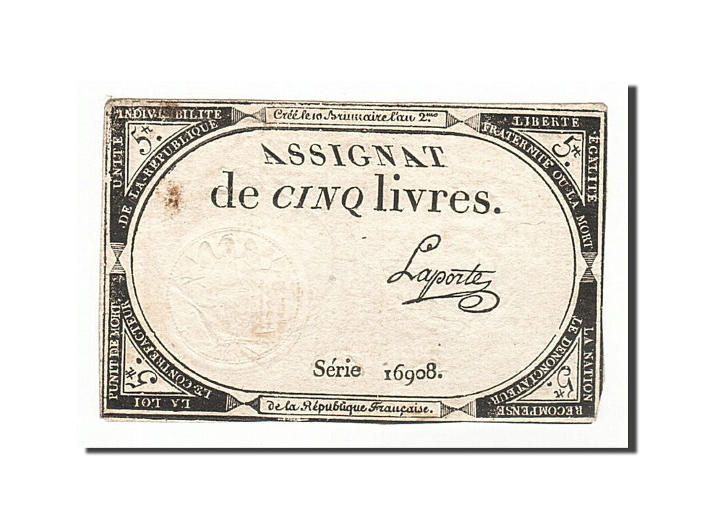 5 Livres type Domaines Nationaux, signé Laporte