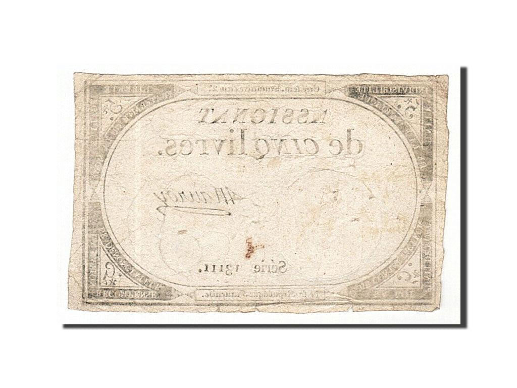 France, 5 Livres, 1793, KM #A76, 1793-10-31, VF(20-25), Lafaurie #171, France,..