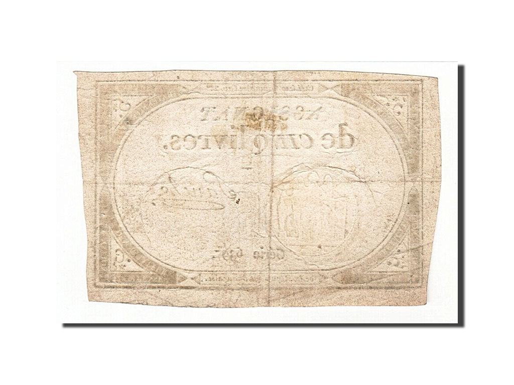 France, 5 Livres, 1793, KM #A76, 1793-10-31, VF(20-25), Lafaurie #171, France,..
