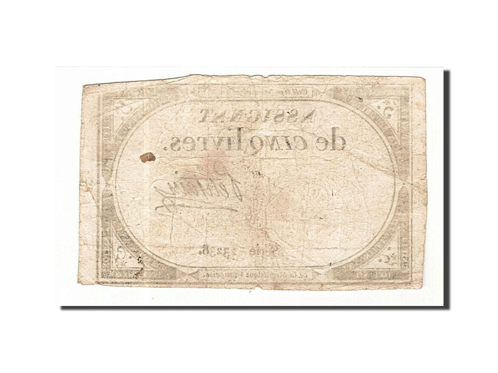 France, 5 Livres, 1793, KM #A76, 1793-10-31, VF(20-25), Lafaurie #171, France,..