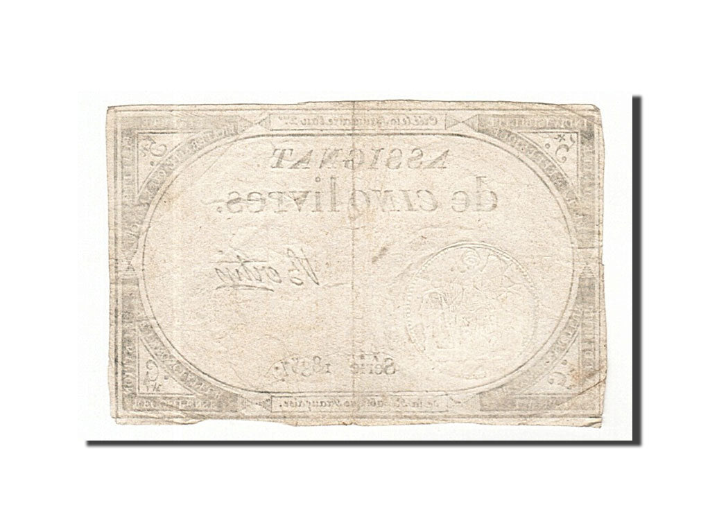 France, 5 Livres, 1793, KM #A76, 1793-10-31, VF(20-25), Lafaurie #171, France,..