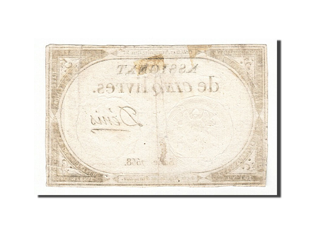 France, 5 Livres, 1793, KM #A76, 1793-10-31, VF(30-35), Lafaurie #171, France,..