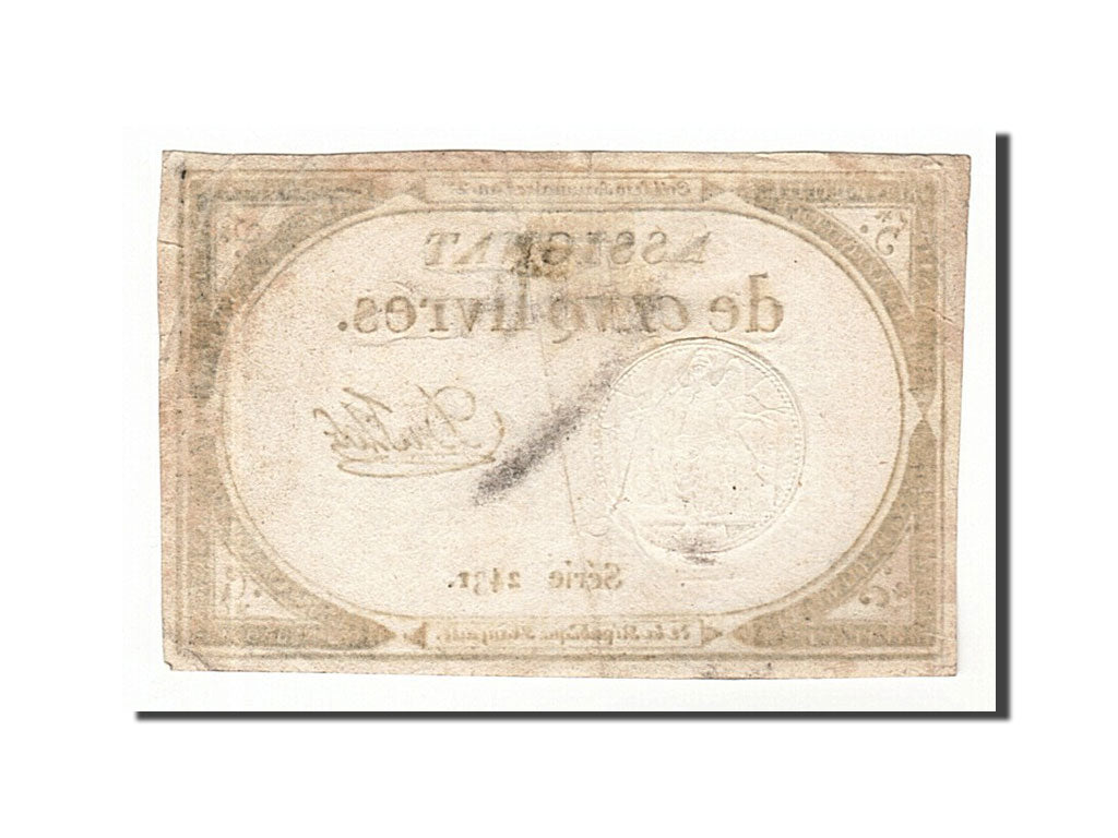 France, 5 Livres, 1793, KM #A76, 1793-10-31, VF(30-35), Lafaurie #171, France,..