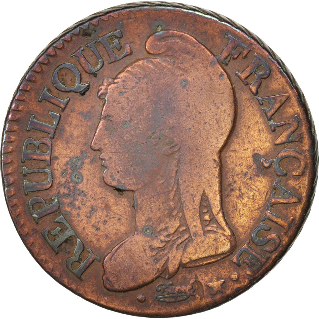 France, Dupré, 5 Centimes, 1798, Lille, TB, Bronze, KM:640.11, Gadoury:126