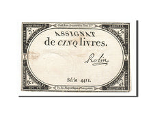 5 Livres type Domaines Nationaux, signé Rolin