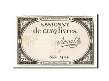 Banknot, Francja, 5 Livres, 1793, Roussel, VF(30-35), KM:A76, Lafaurie:171