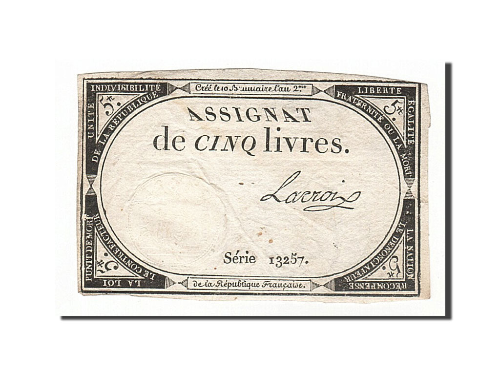 Francia, 5 Livres, 1793, Lacroix, KM:A76, MB+, Lafaurie:171