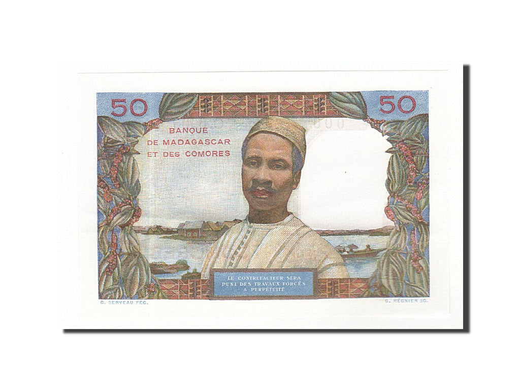 Comores, 50 Francs type Madagascar, EPREUVE
