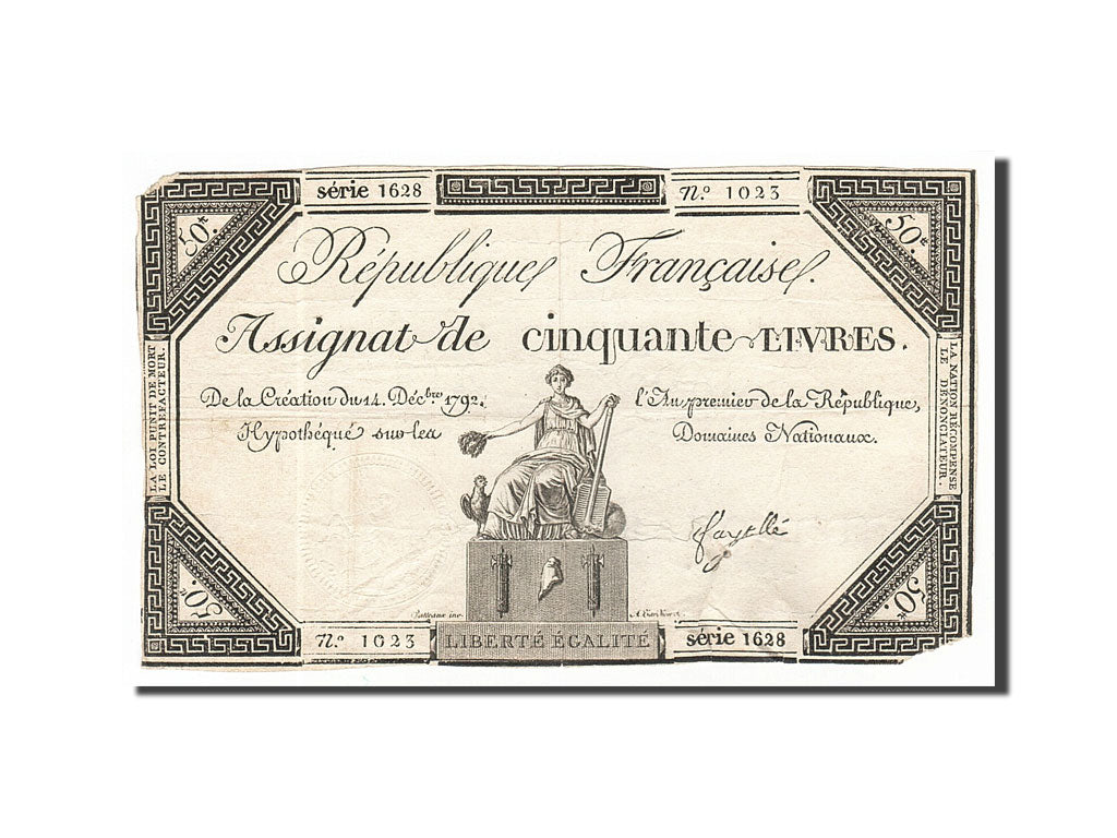 50 Livres type Domaines Nationaux, signé Fayolle