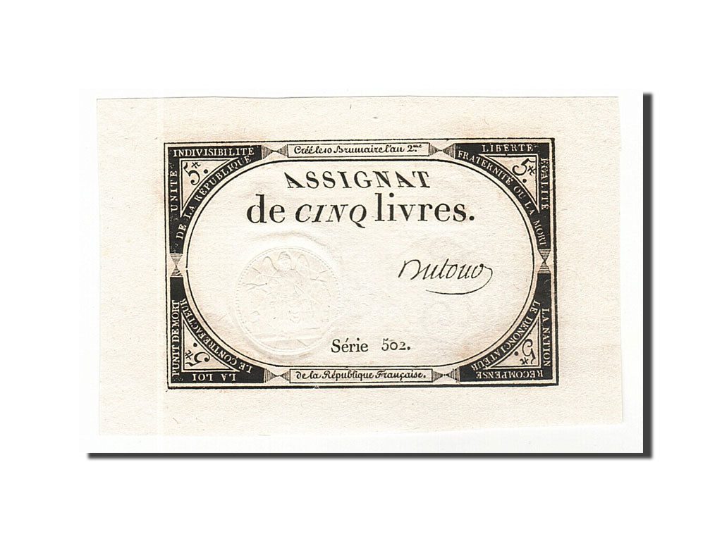 5 Livres type Domaines Nationaux, signé Dutour