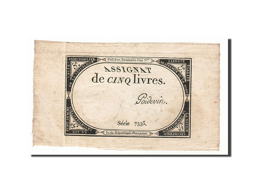 5 Livres type Domaines Nationaux, signé Poidevin