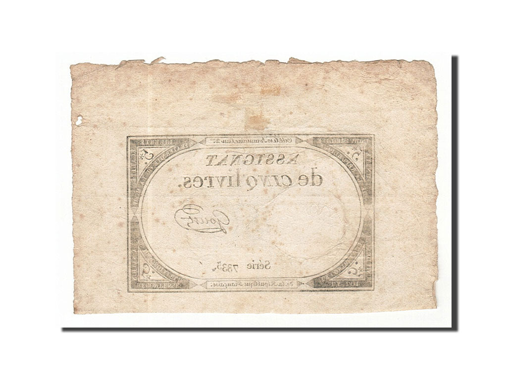 France, 5 Livres, 1793, KM #A76, 1793-10-31, EF(40-45), Lafaurie #171, France,..