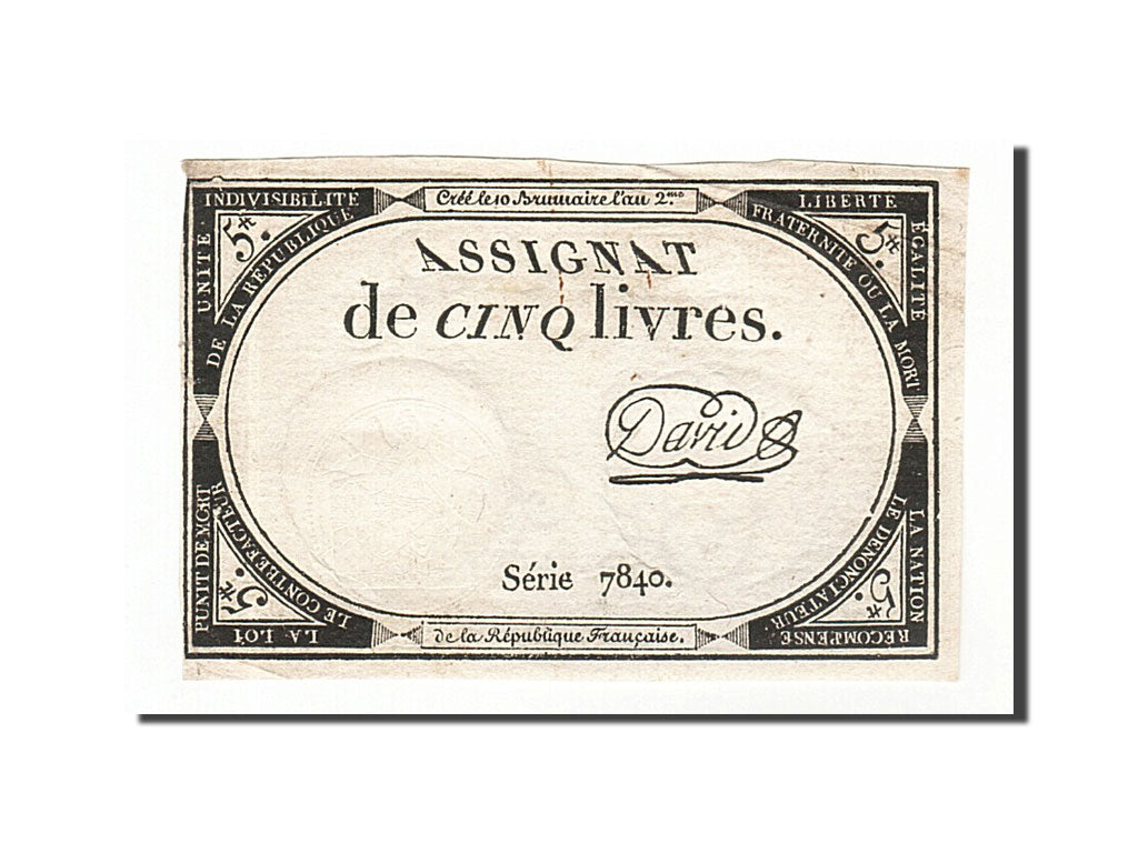 France, 5 Livres, 1793, KM #A76, 1793-10-31, AU(55-58), Lafaurie #171, France,..
