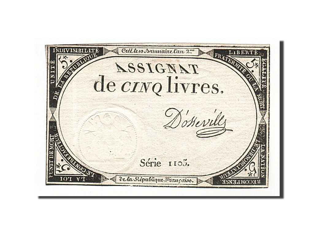 France, 5 Livres, 1793, KM #A76, 1793-10-31, AU(50-53), Lafaurie #171, France,..