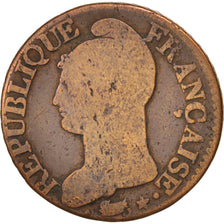 France, Dupré, 5 Centimes, 1799, Limoges, VG(8-10), Bronze, KM:640.7,Gadoury126a