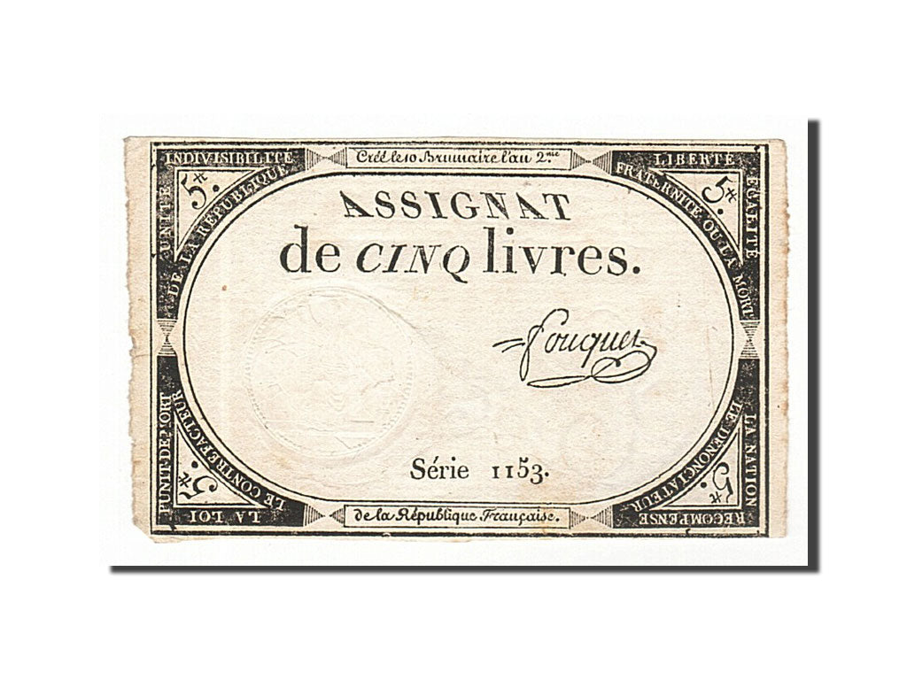 France, 5 Livres, 1793, KM #A76, 1793-10-31, EF(40-45), Lafaurie #171, France,..