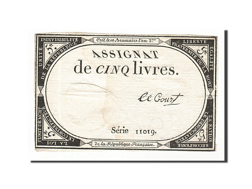 Francia, 5 Livres, 1793, Lecourt, KM:A76, BB, Lafaurie:171