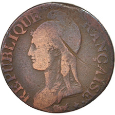 Moneda, Francia, Dupré, 5 Centimes, 1799, Bordeaux, BC, Bronce, KM:640.8