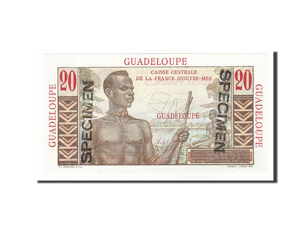 Guadeloupe, 20 Francs, 1946, UNC(65-70), O.000